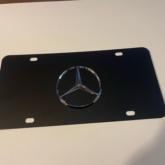 Mercedes Benz Logo 3D license plate in Black Stainless Steel NWT - Picture 3 of 4